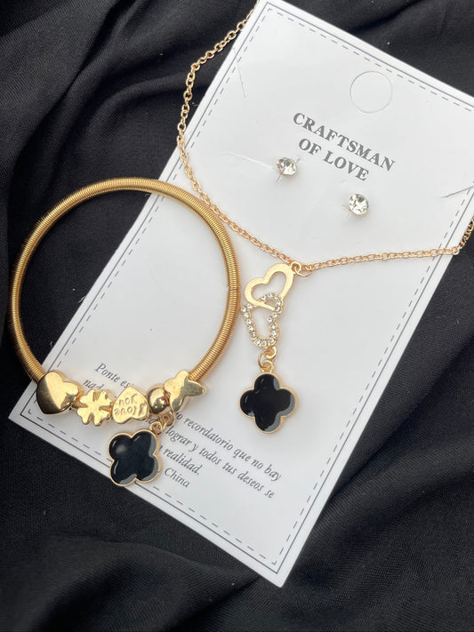 Elegant Crystal Jewelry Set – Necklace, Earrings & Bracelet for Women ✨